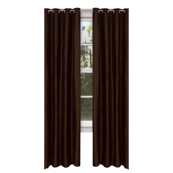 Lavish Home Burgundy Polyester Grommet Curtain - 56 in. W x 84 in. L (1 Pair)