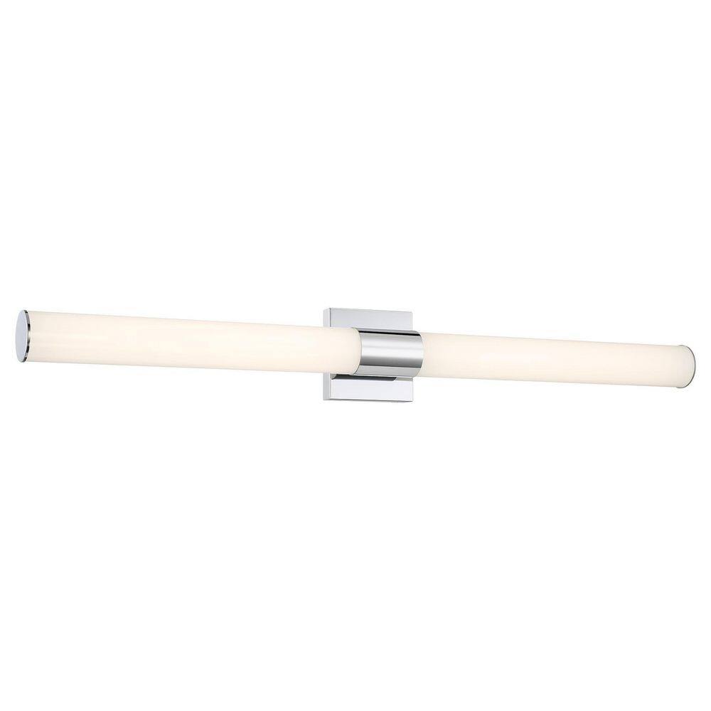 Minka Lavery Vantage 36 in. 1-Light Chrome CCT LED Tube Vanity Light with  White Acrylic Shade 2875-77-L The Home Depot