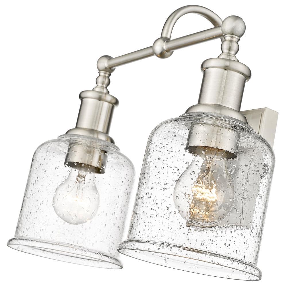 Bryant Vintage Industrial 2-Light Wall Sconce in Matte Black
