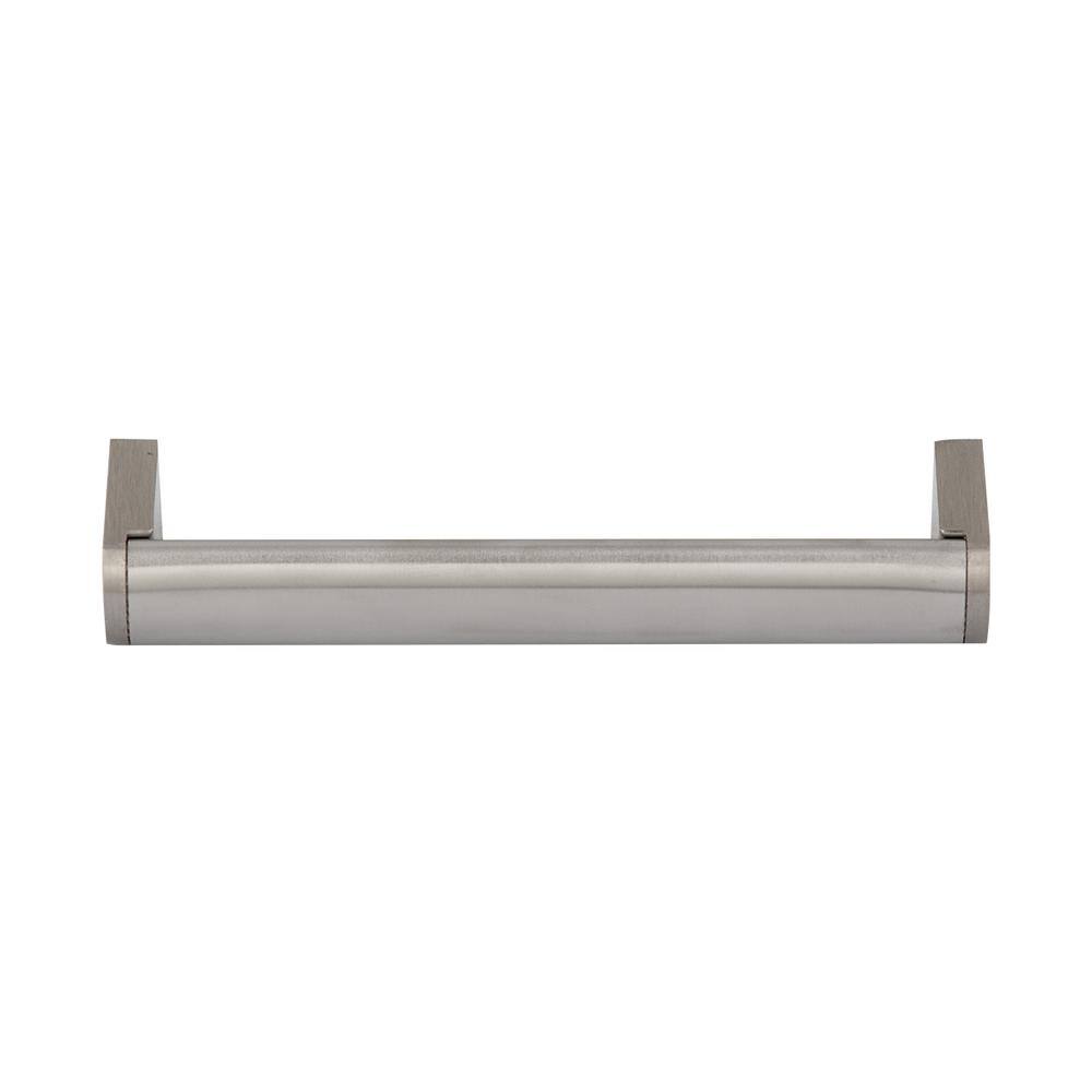 Brushed Nickel 5.35" Industrial Drop Bail Pull with Mounting Hardware