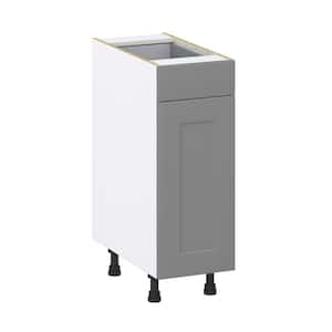Bristol Painted 12 in. W x 34.5 in. H x 24 in. D  Slate Gray Shaker Assembled Base Kitchen Cabinet with a Drawer
