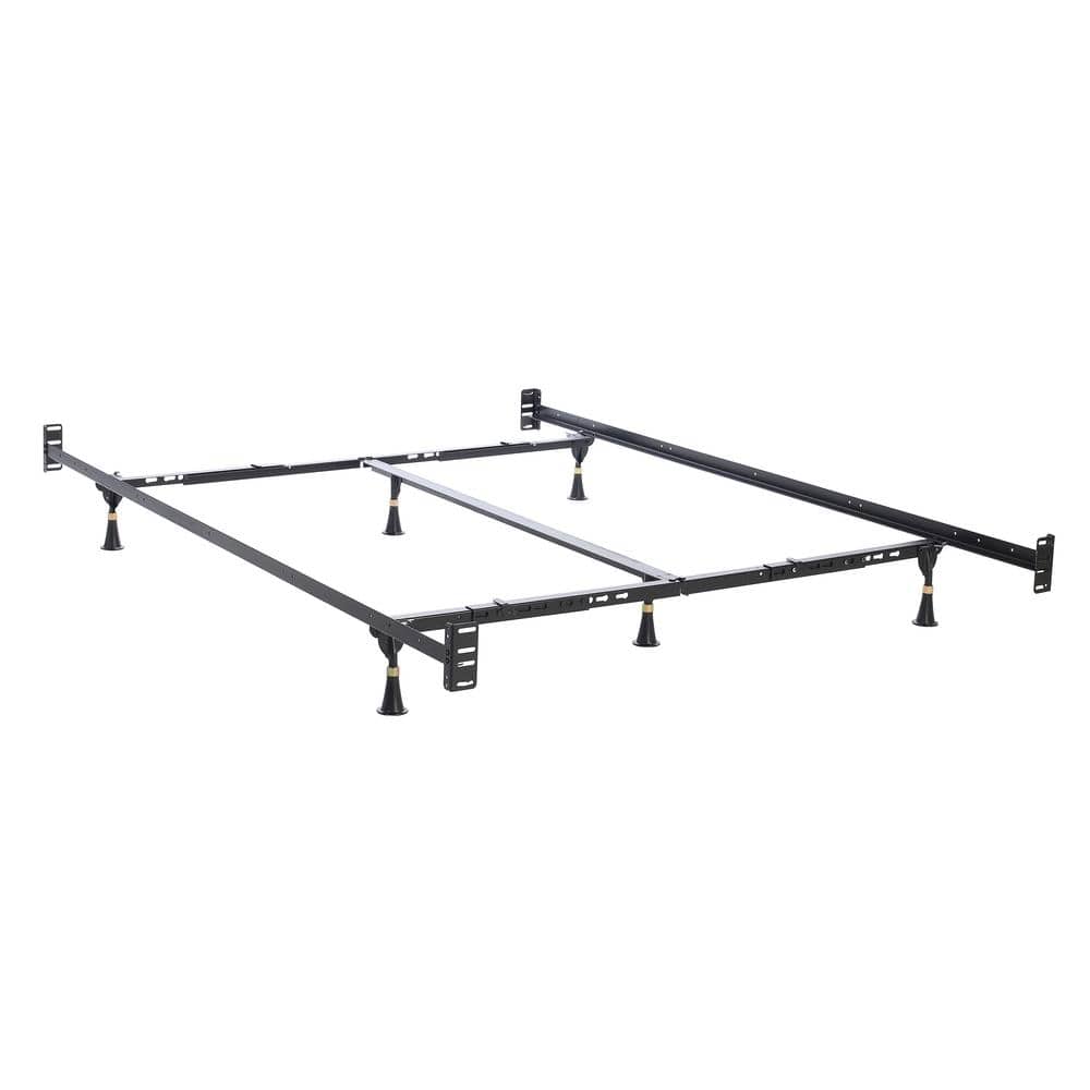 King Upholstered Metal Frame Bed with Headboard
