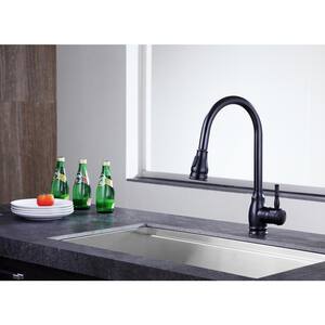 Bell Single-Handle Pull-Out Sprayer Kitchen Faucet in Oil Rubbed Bronze