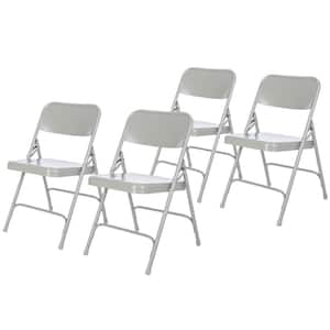 Bernadine Dining Folding Chair With Metal Seat, Grey (Pack of 4)