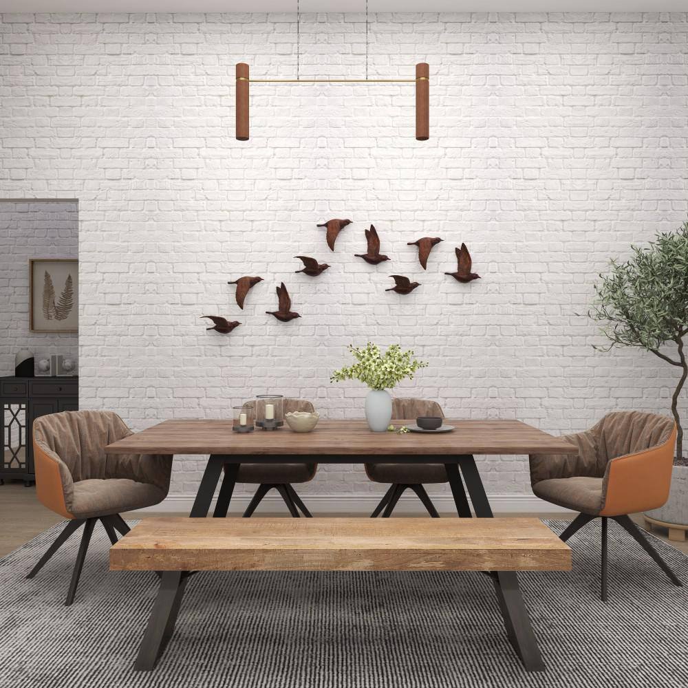 Brown Metallic 3D Sculpted Bird Wall Decor Set