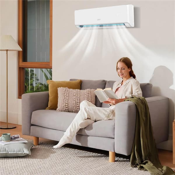 Heat Pump Mini Split Ac Ton Costway 12000 BTU Ton Ductless Mini