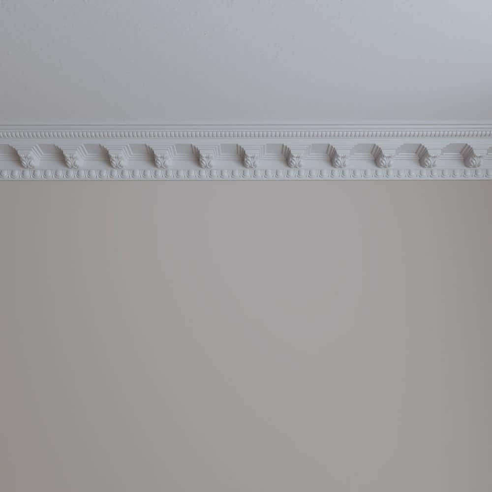 Primed White Polyurethane Attica Crown Moulding, 94.5 inches