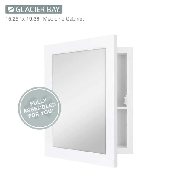 Glacier Bay 15-1/4 in. W x 19-3/8 in. H Rectangular Framed  