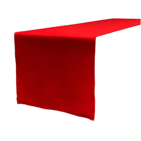 14 in. x 108 in. Red Polyester Poplin Table Runner