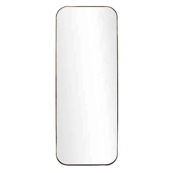 Mirrorize Canada 26 in. W. x 64 in. Modern Full Length Rounded Corner Mirror in Gold Stainless Steel Finish