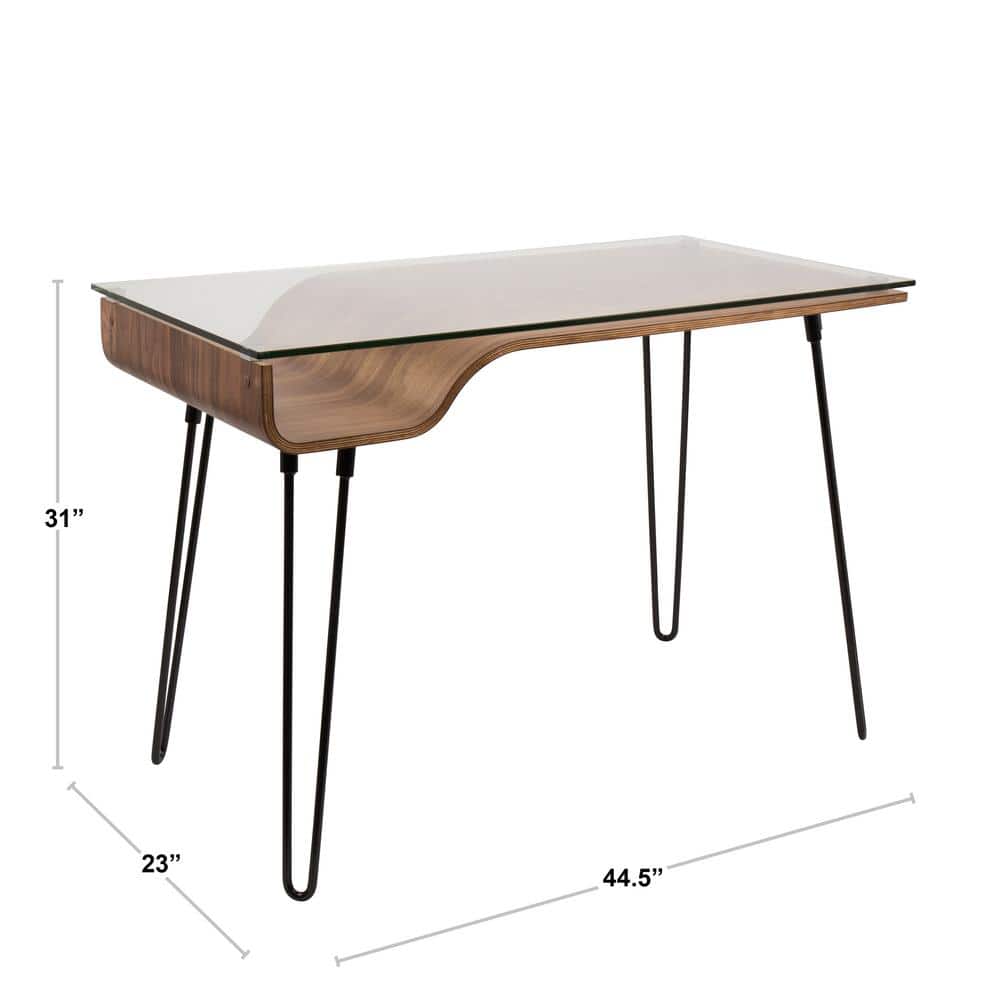 Contemporary Black and Brown Home Office Desk with Drawer