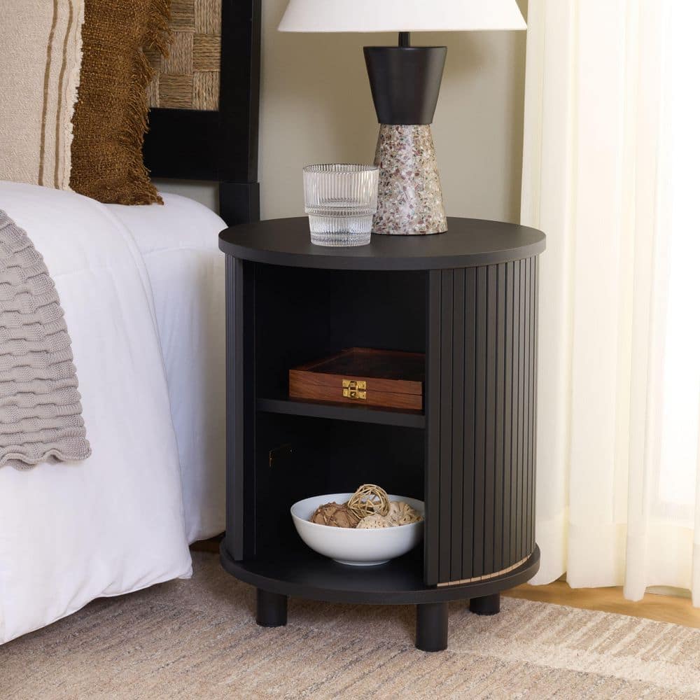 SAFAVIEH Etka Black 2-Shelf Nightstand NST3108A - The Home Depot