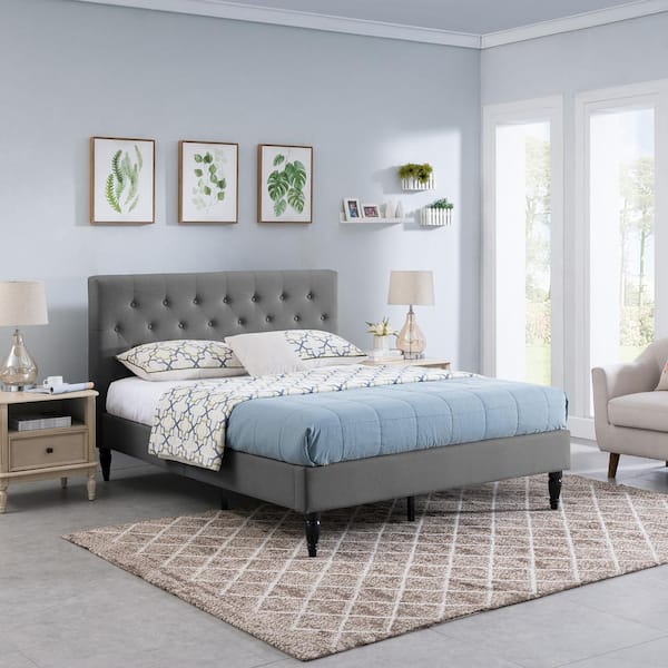Upholstered Sleigh Platform Bedroom Furniture Set 151