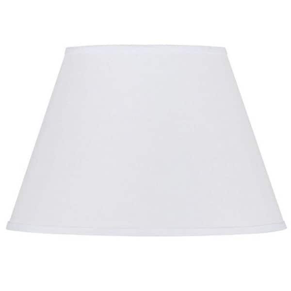 CAL Lighting 11 in. White Hardback Round Fabric Lamp Shade