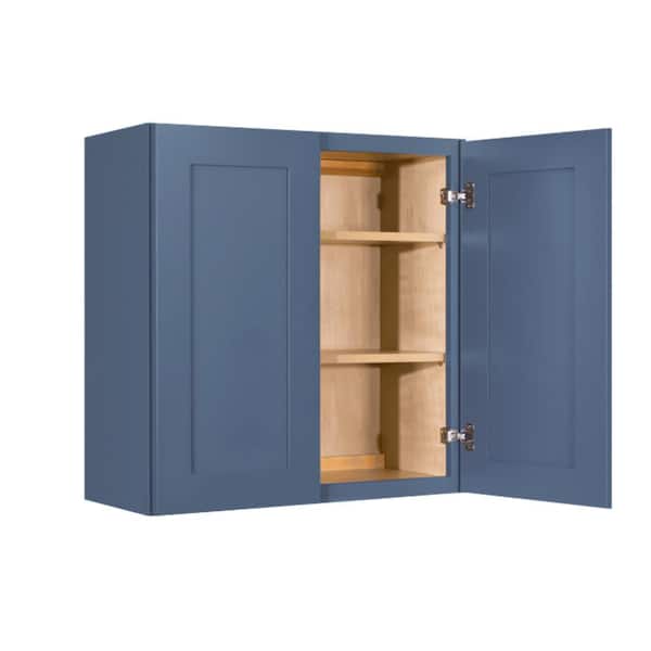 Lancaster Blue Plywood Shaker Stock Assembled Wall Kitchen Cabinet 30 in. W x 30 in. H x 12 in. D