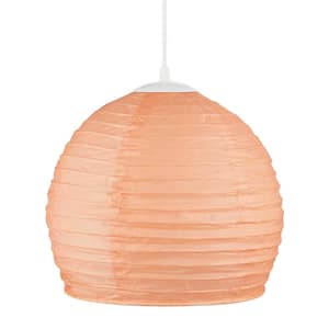 Elmore 1-Light Peach Pendant Light with Paper Shade