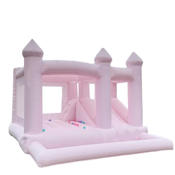 13 x 13 x 10 ft. Bounce House with Ball pit Slide, White Oxford Cloth Inflatable for Outdoor Kids Party