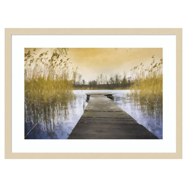 Amanti Art Marsh Jetty by Kim Curinga 25 in. W x 19 in. H. Wood Framed Wall Art Print Framed in Brown