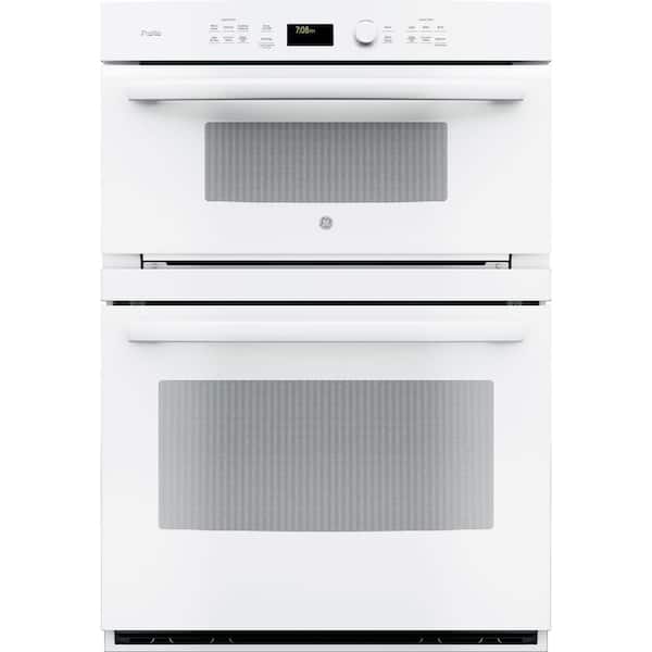 Ge Profile 30 In Double Electric Wall Oven With Convection Self Cleaning And Built Microwave White Pt7800dhww The Home Depot Ge Profile 30 In Double Electric Wall