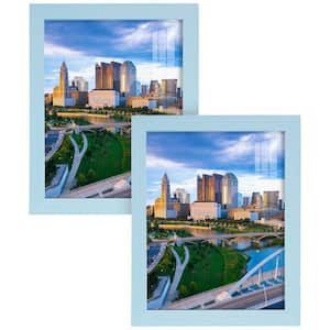 Grooved 8 in. x 10 in. Blue Picture Frame (Set of 2)