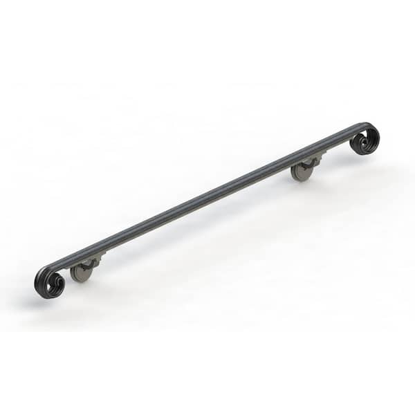 Arc and Hammer 7 ft. Scroll Wrought Iron Handrail