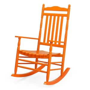 Lathe-Turned Solid Wood Outdoor Rocking Chair