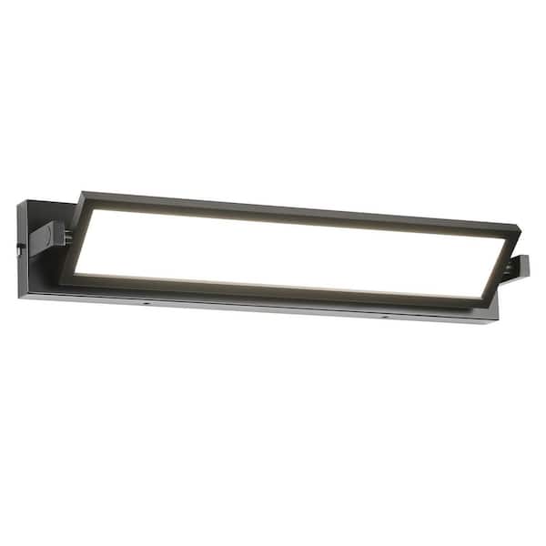 HabitatBlan 27 in. 1-Light Black Metal Artwork Rotatable Sconces Vanity Light with LED Lights