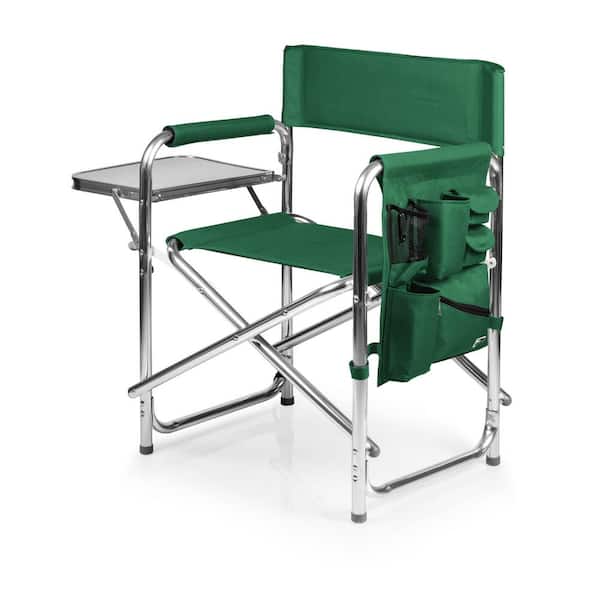 Picnic Time Sports Outdoor Portable Camping Chair with Side Table (Green)