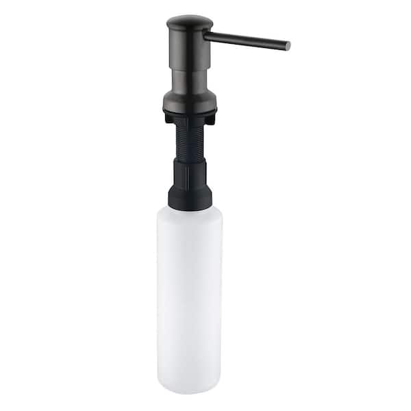 Straight Nozzle Stainless Steel Soap Dispenser in Matte Grey