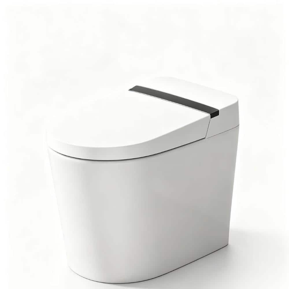 White Smart Bidet Toilet, Foot Kick Sensor, Foam Shield, Self-Clean Nozzle, 12 Inch Rough-In Household Toilet price history on PriceWatchPro
