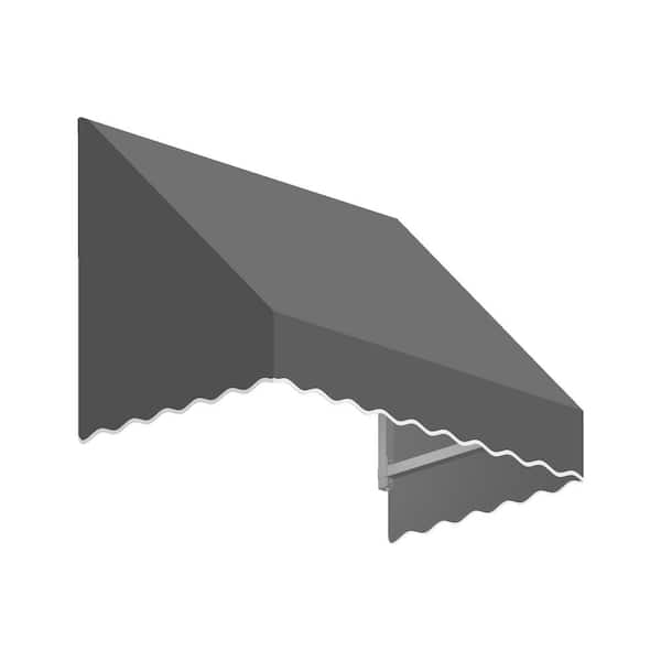 AWNTECH 8.38 ft. San Francisco Fixed Awning 100.5 in. W x 18 in. H x 36 in. D Acrylic Fabric in Gray