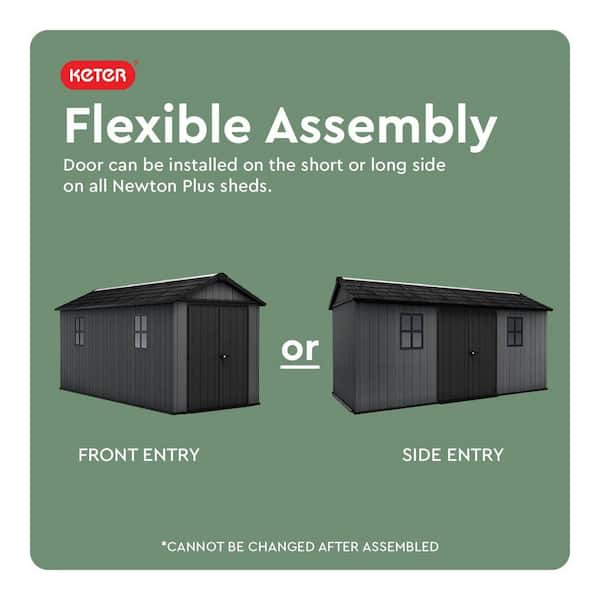 Keter Newton Plus 7.5 ft. W x 15 ft. D Durable Resin Plastic