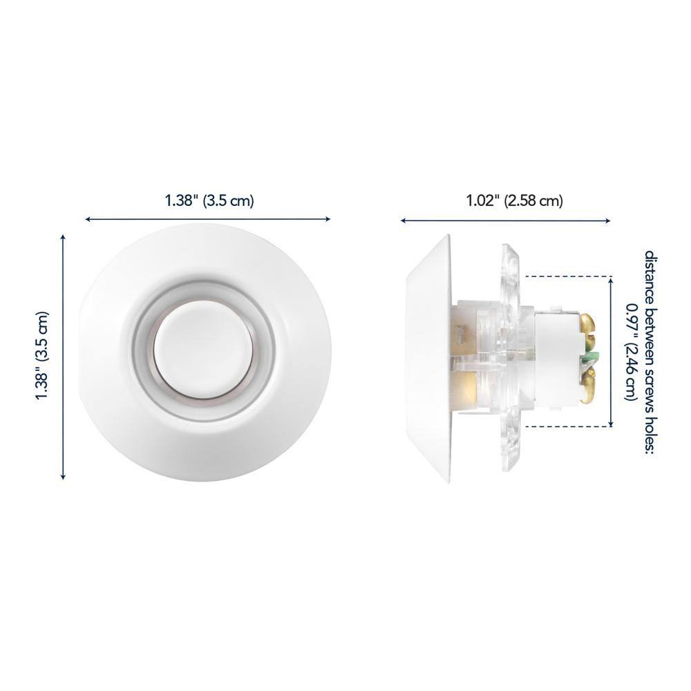 White LED Lighted Recessed Pushbutton Doorbell
