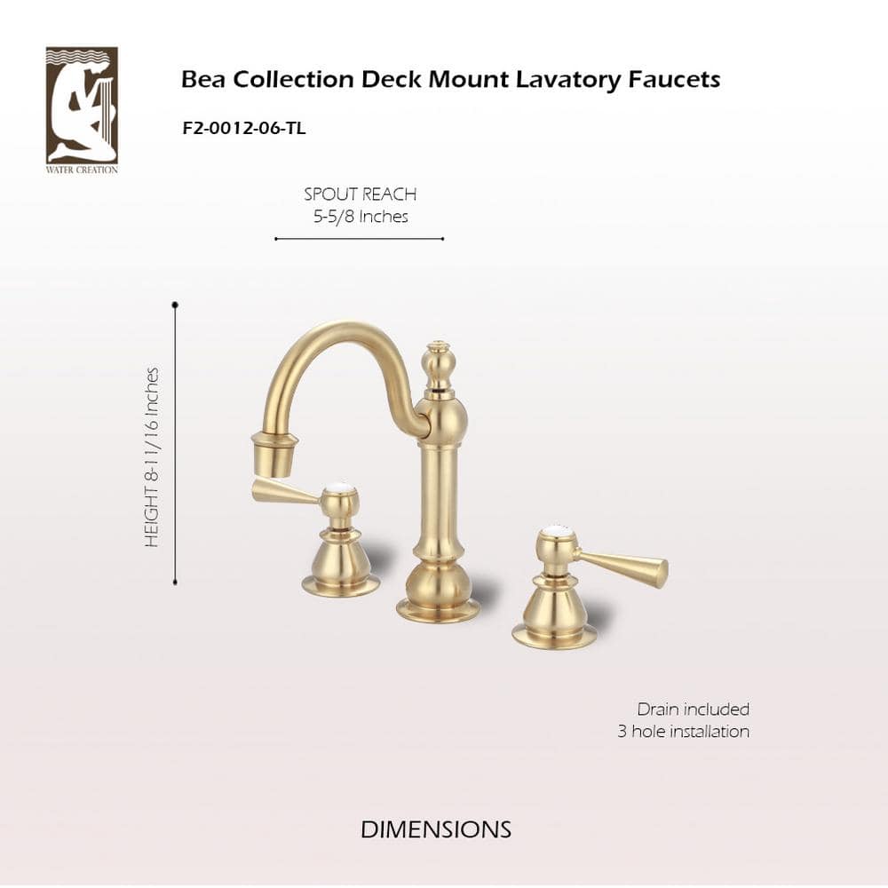 Satin Brass High Arc Torch Lever Handle Lavatory Faucet