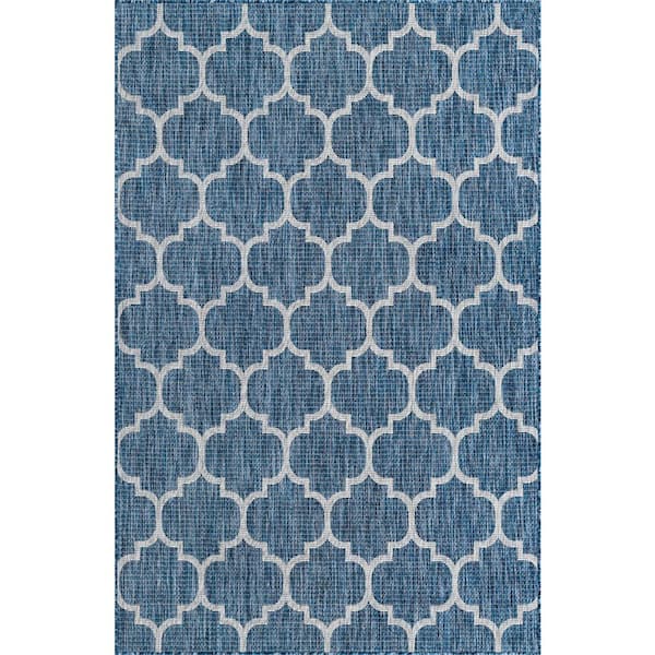 Outdoor Trellis Blue 5' 0 x 8' 0 Area Rug