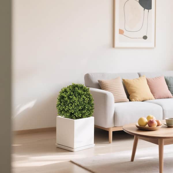 1.8 ft. Artificial Topiary Boxwood Ball Trees for Outdoor Front Porch(2pcs/set)