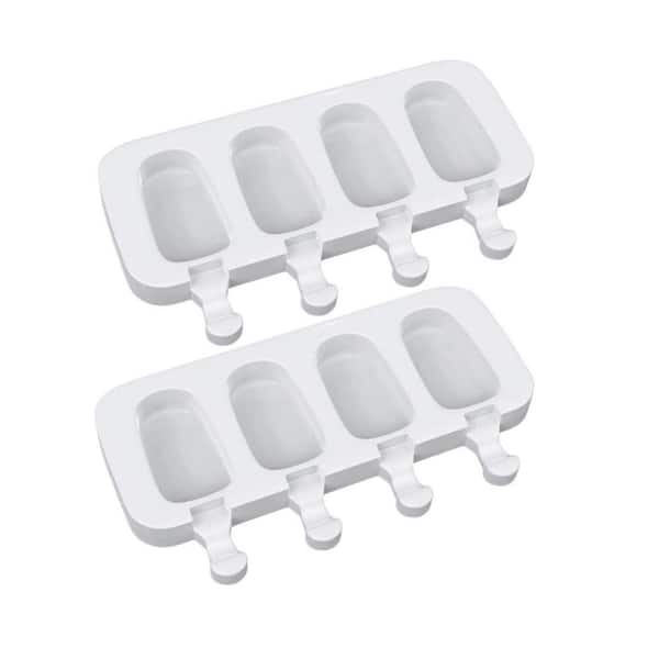 8-Piece Silicone Popsicle Molds Oval Ice Cream Cake Pop Mold Set Food Grade Nonstick Easy Clean for DIY Snacks