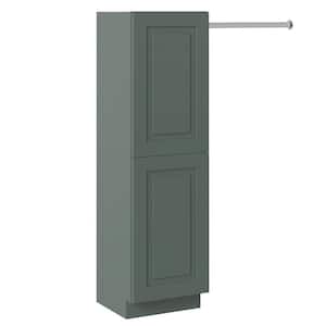 Greenwich Aspen Green 64.5 in. H x 18 in. W x 12 in. D Plywood Laundry Room Wall Cabinet Tower and Rod with 2 Shelves