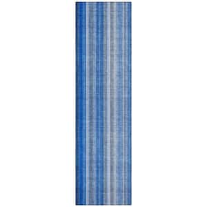 Chantille ACN543 Blue 2 ft. 3 in. x 7 ft. 6 in. Machine Washable Indoor/Outdoor Geometric Runner Rug