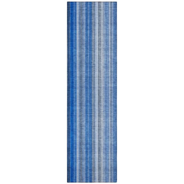 Addison Rugs Chantille ACN543 Blue 2 ft. 3 in. x 7 ft. 6 in. Machine Washable Indoor/Outdoor Geometric Runner Rug