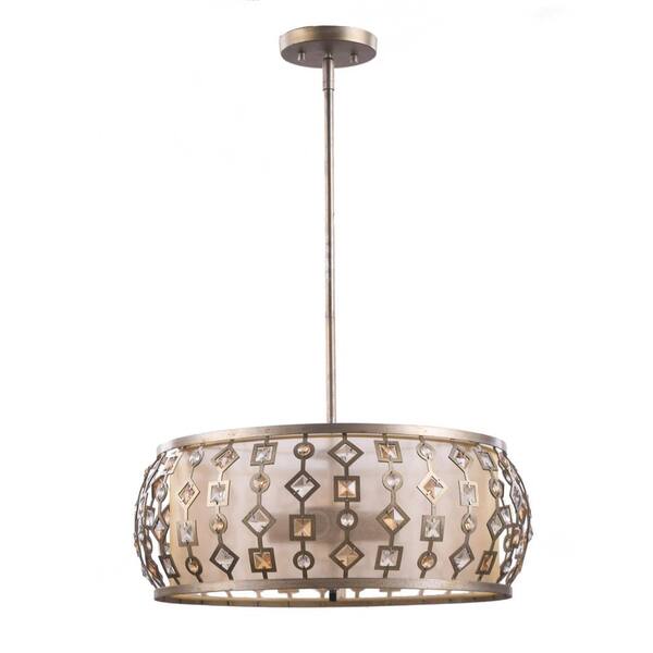DSI Sadra 4-Light Silver and Gold Pendant