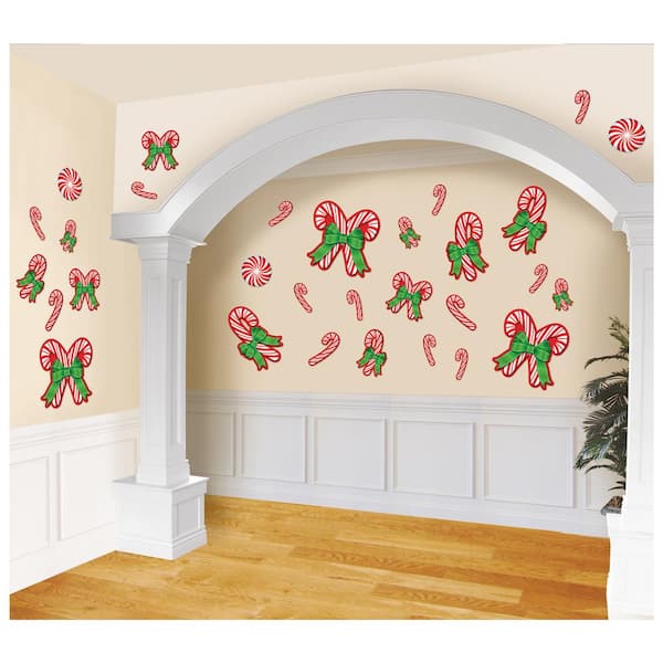 Amscan Christmas 5 in. to 11 in. Red Candy Cane Paper Cutouts (90-Pieces)