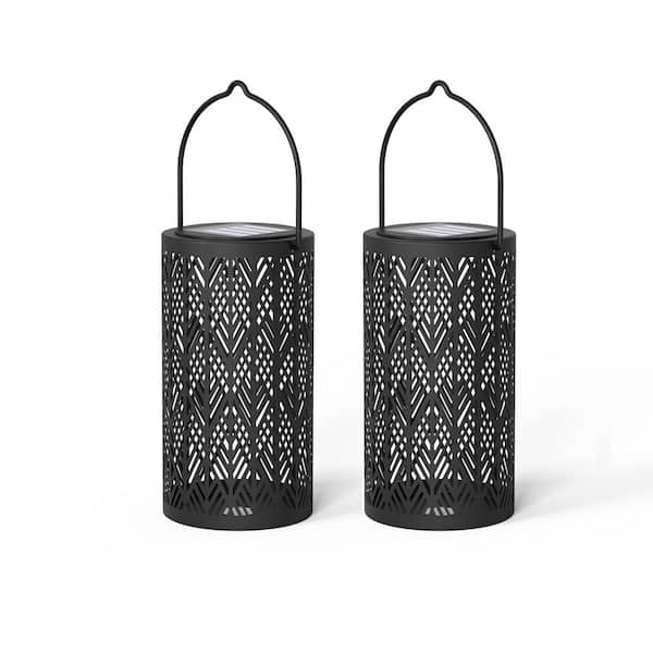 CIPACHO 5.9 in. Solar Outdoor Lights Lantern Hangings Patio Light Waterproof Garden Decorative(2-Pack)