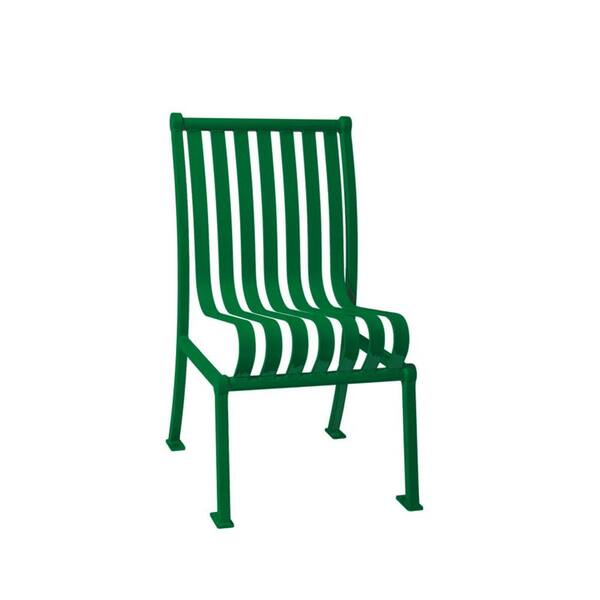 Ultra Play Green Commercial Park Hamilton Portable Patio Chair with No Arms Surface Mount and Vertical Slats