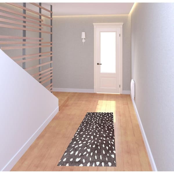 2 ft. x 6 ft. Chocolate Animal Print Washable With Uv Protection Area Rug