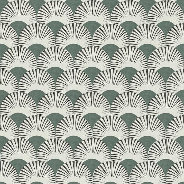 Advantage Akemi Slate Fan Ogee Wallpaper Sample