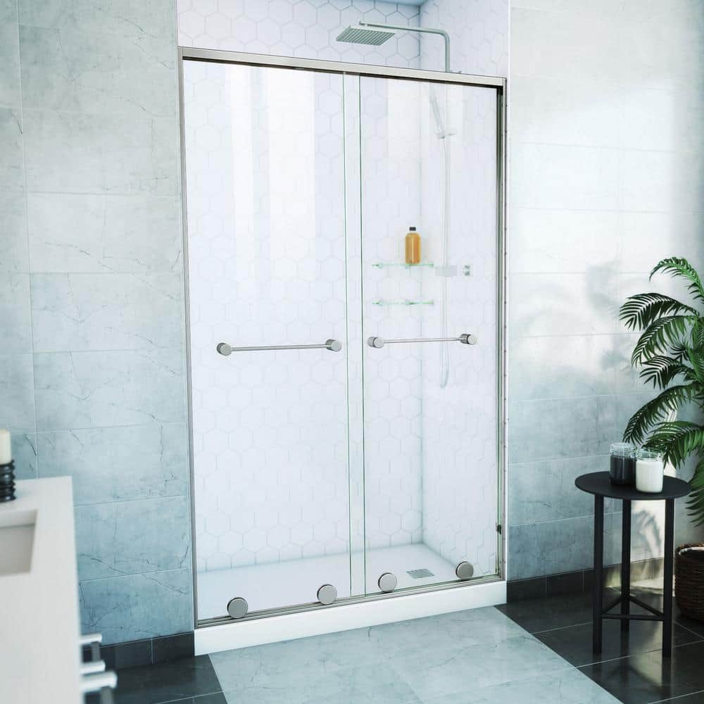 Harmony 48" x 76" Brushed Nickel Semi-Frameless Shower Door