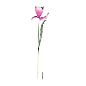 48 in. Metal Statement Garden Stake, Blooming Crocus