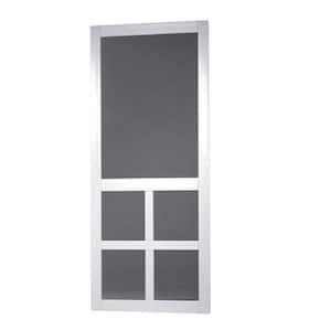 30 in. x 80 in. Lafayette Vinyl White Wide Stile Screen Door
