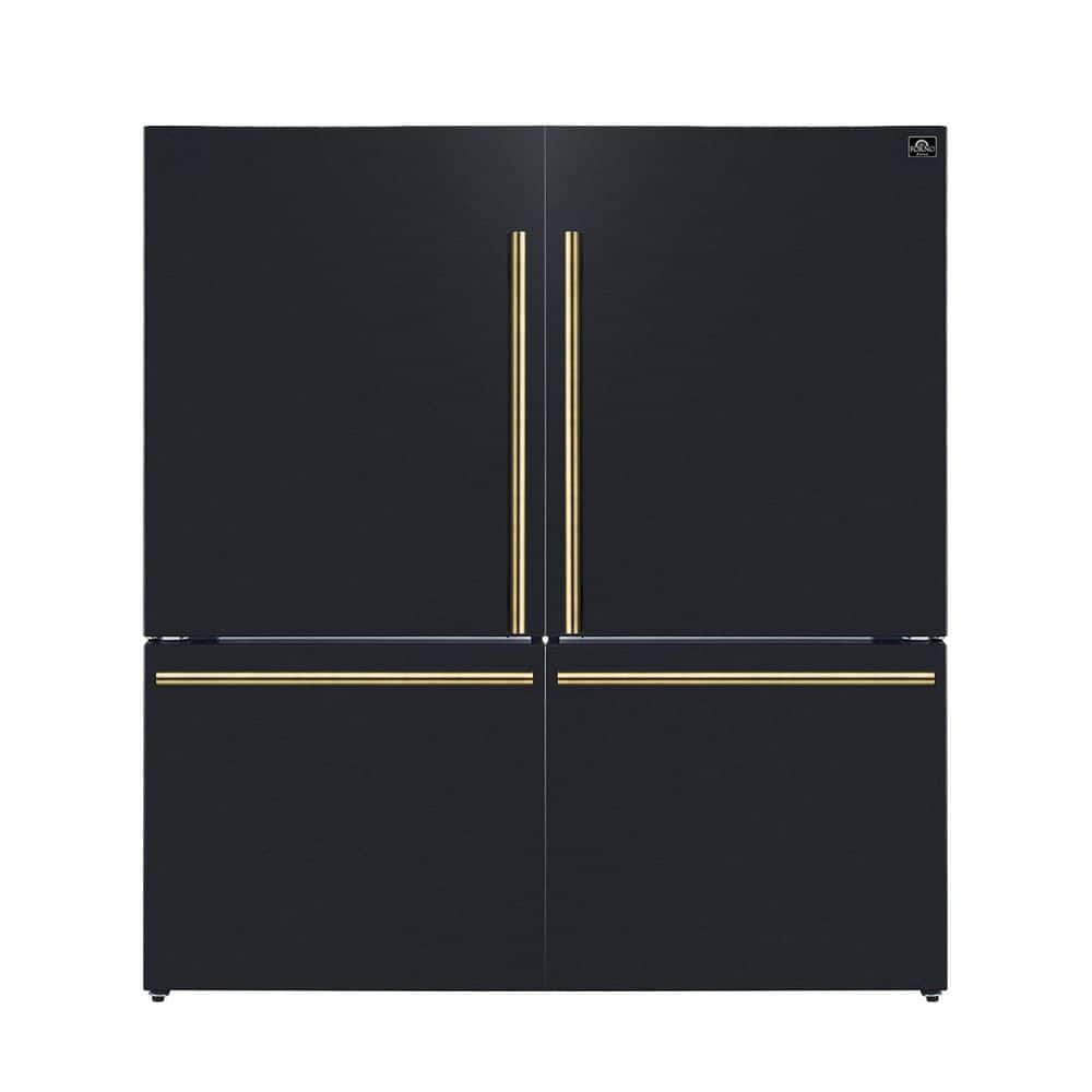 Milano 2-Piece 62 in. Freestanding Bottom Freezer Refrigerator in Black, 34.4 cu. ft